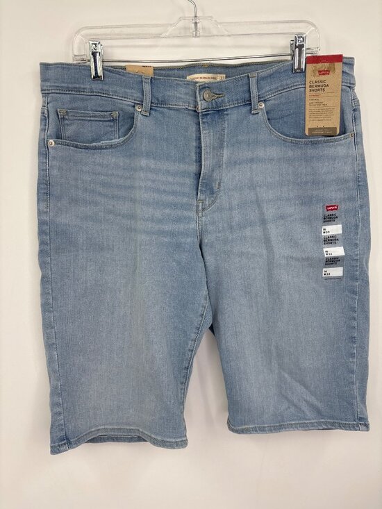 Levis Pants - Levis Classic Bermuda Stretch Denim Jean Short Light Wash Blue Size 16/33 NEW
